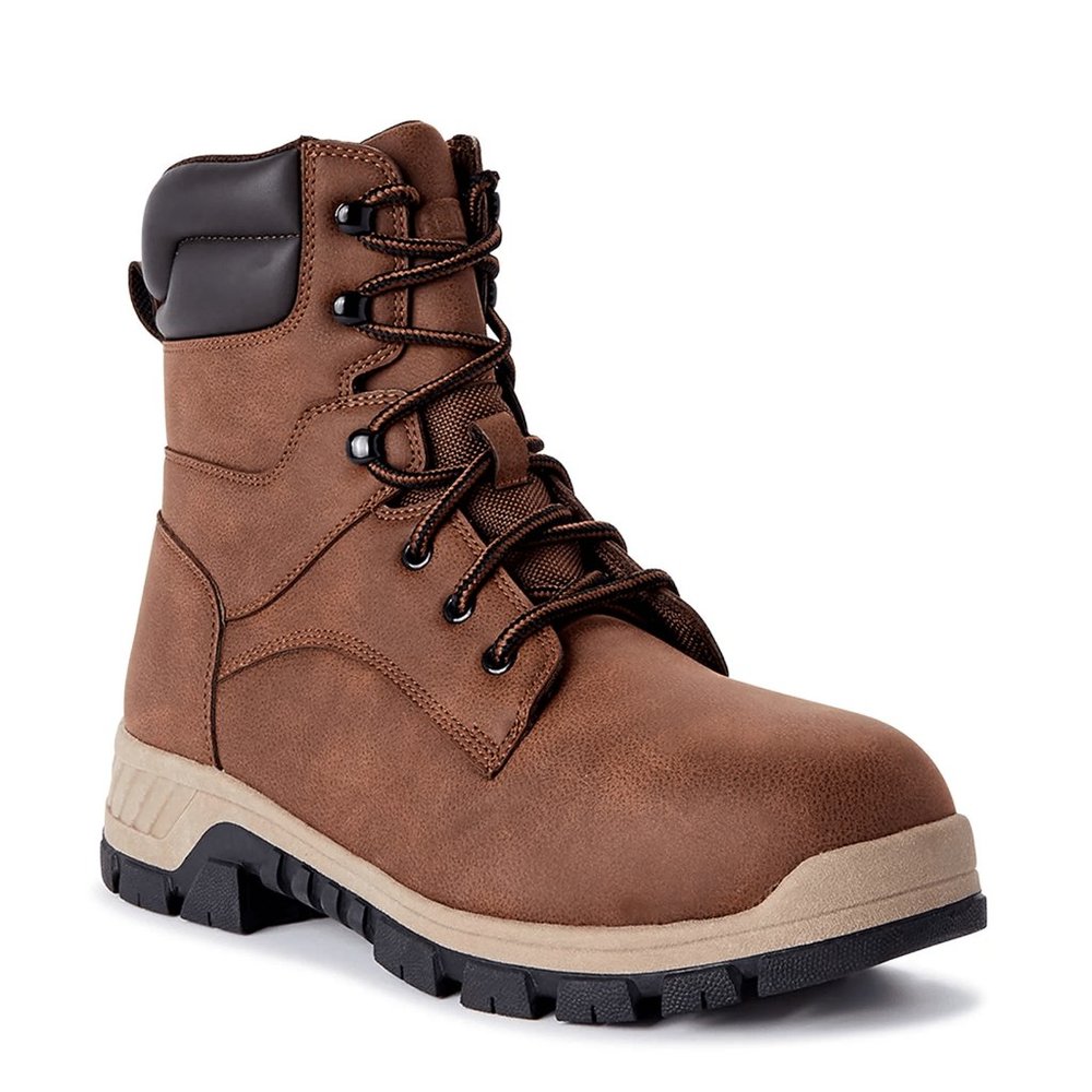 NWT Brahma Men's Vertex Work Comfort Boots Steel Toe Brown Slip & Oil Resistant